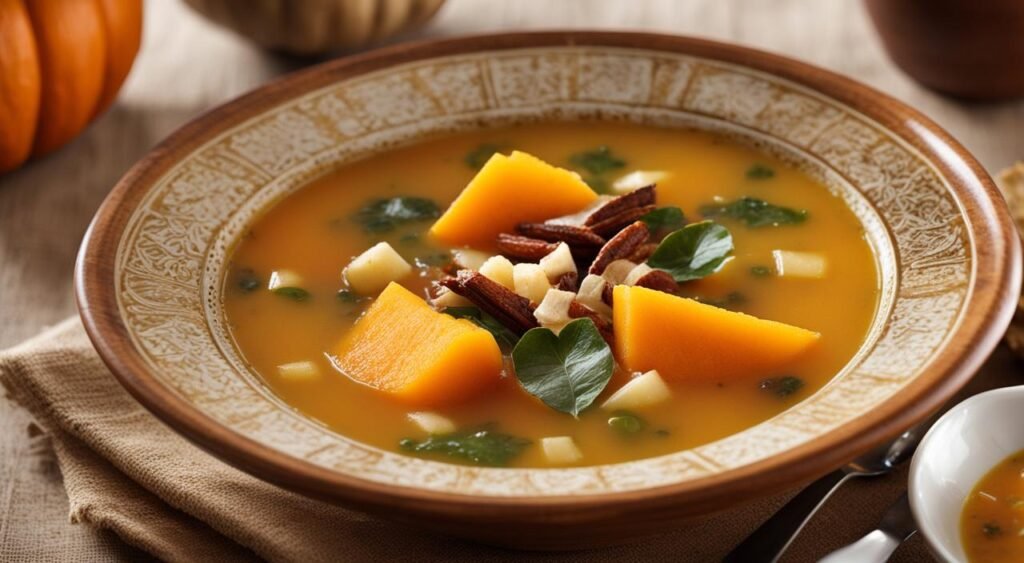 Caldo de Abóbora com Gengibre e Coco