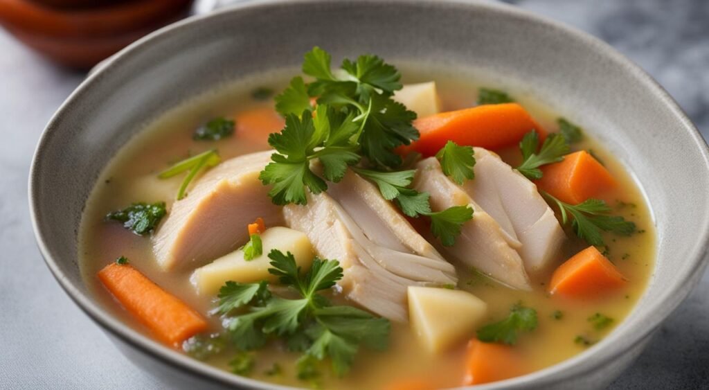 Caldo de Frango com Mandioca Caldo de Frango com Mandioca