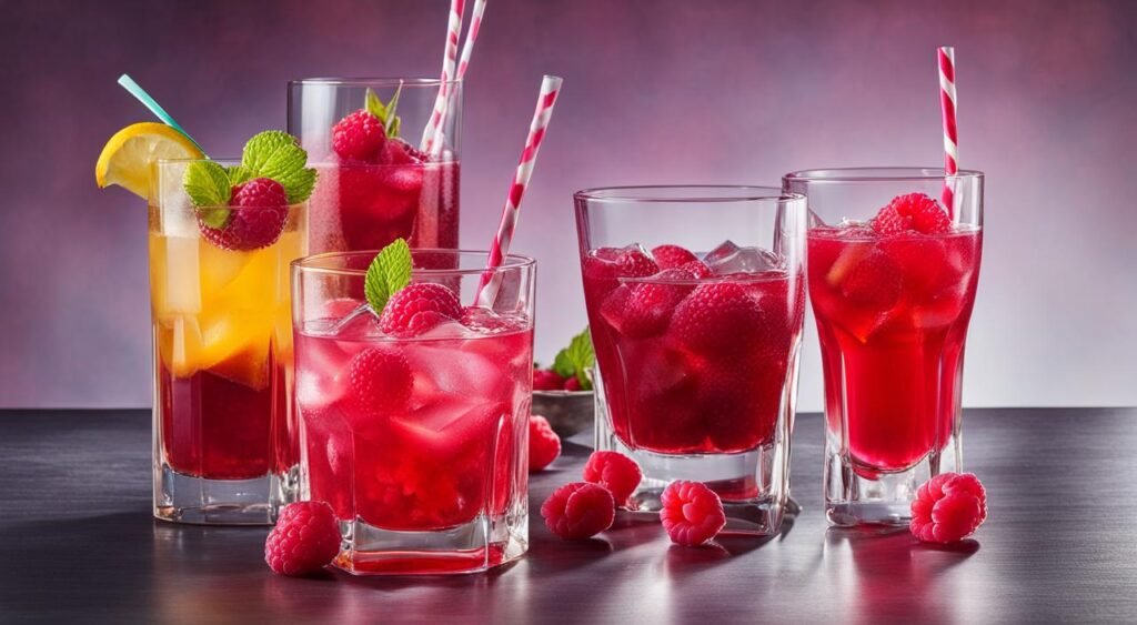Drinks com framboesa