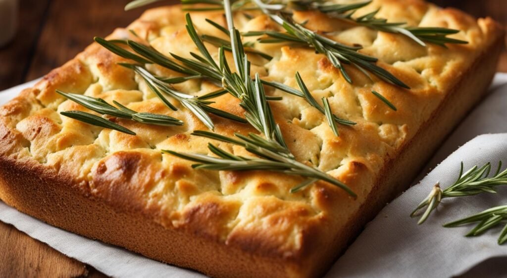 Focaccia perfumada com alecrim