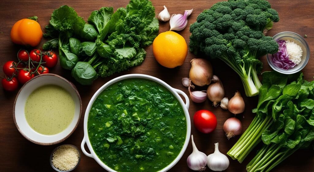 Ingredientes do caldo verde low carb