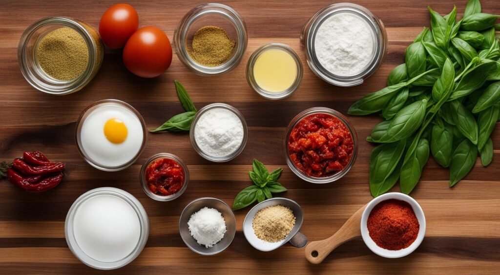 Ingredientes para a massa