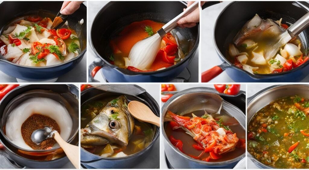 Modo de preparo caldo de cabeça de peixe