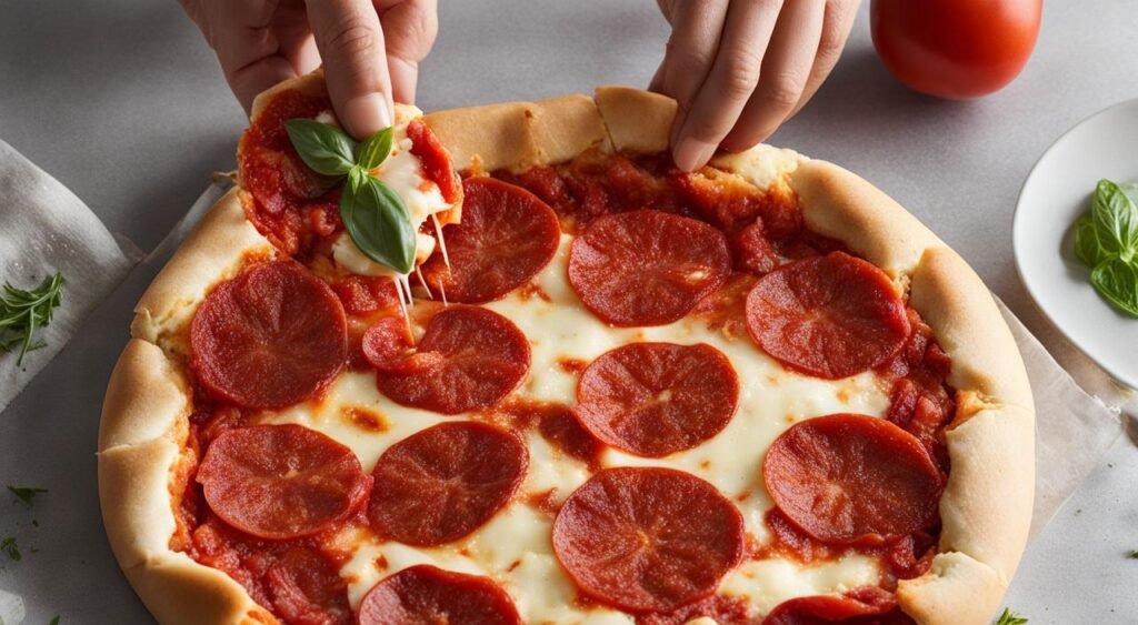 Montagem da Pizza de Pepperoni