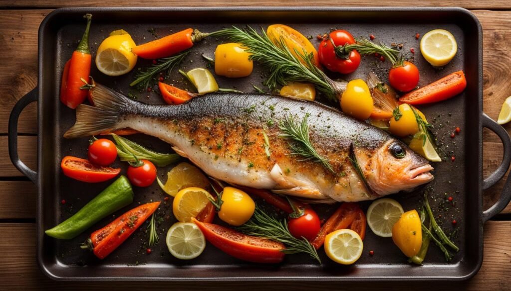 Peixe assado no forno