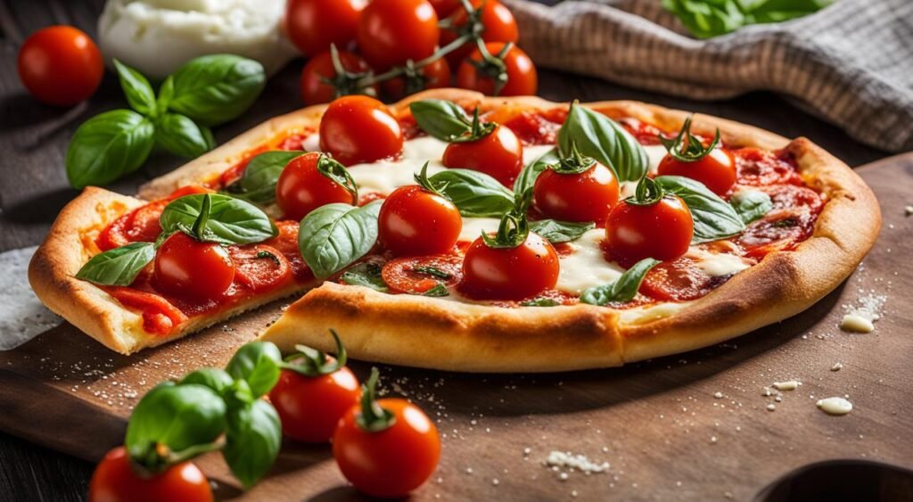 Pizza Margherita com Tomate Cereja