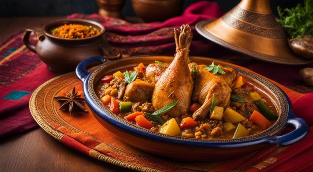 Prato de Tagine de Frango Marroquino