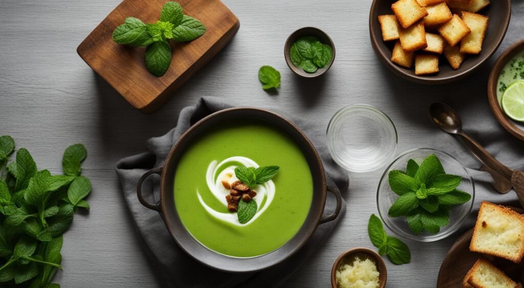 Receita Rápida de Sopa de Ervilha com Hortelã