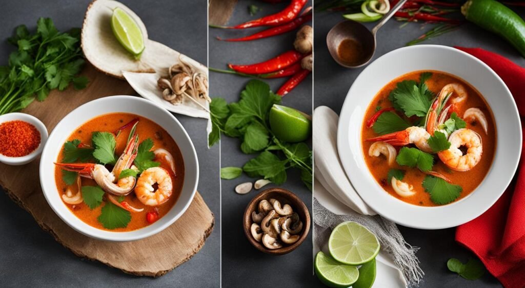 Receita Rápida de Tom Yum Goong, Tom Yum com Leite de Coco, Tom Yum Goong com Cogumelos