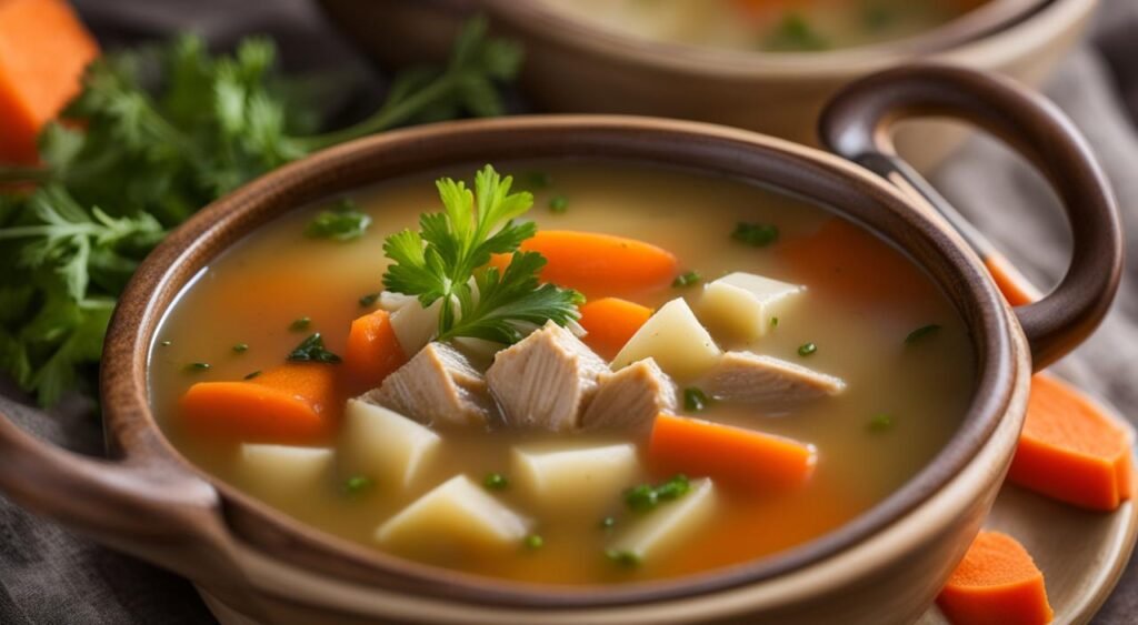 Receita de Caldo de Frango com Cenoura Receita de Caldo de Frango com Cenoura