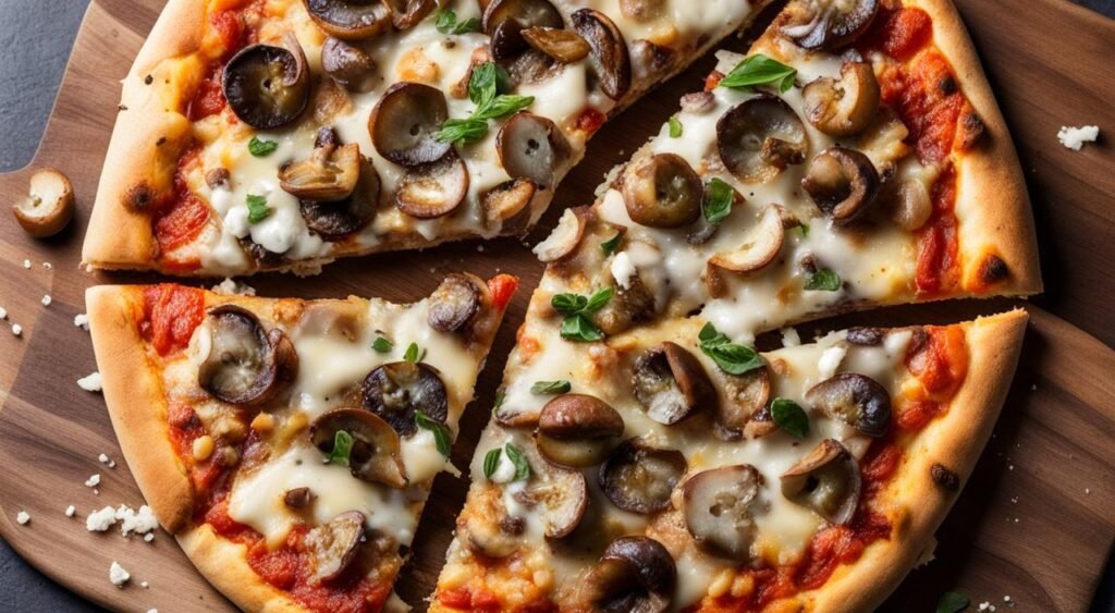 Receita de Pizza de Cogumelos com Queijo Gorgonzola