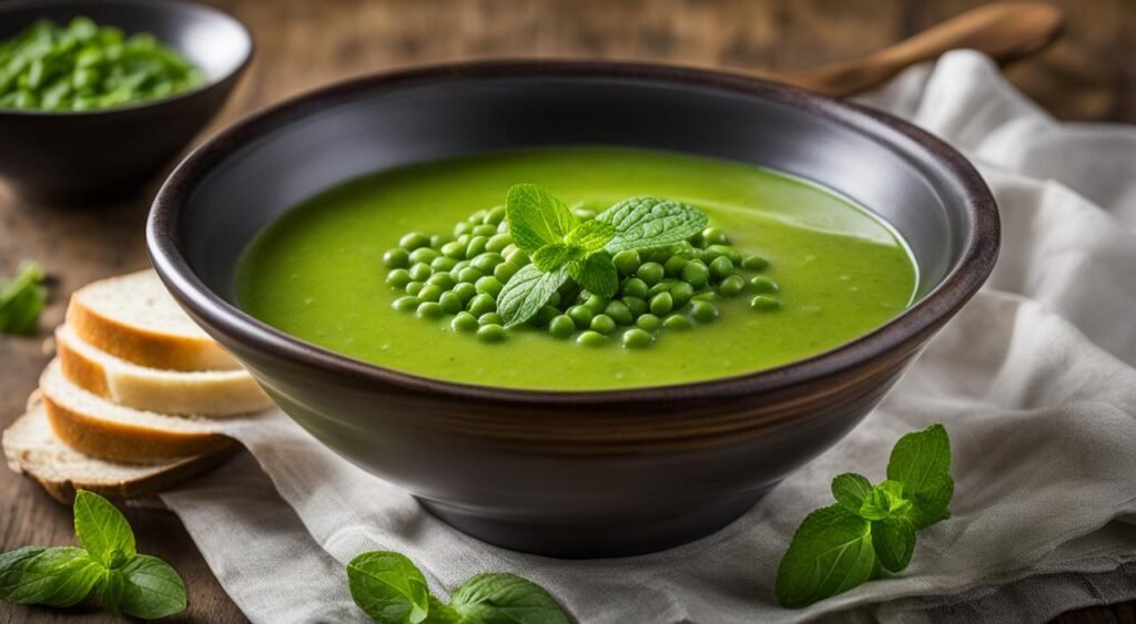 Receita de caldo de ervilha com hortelã