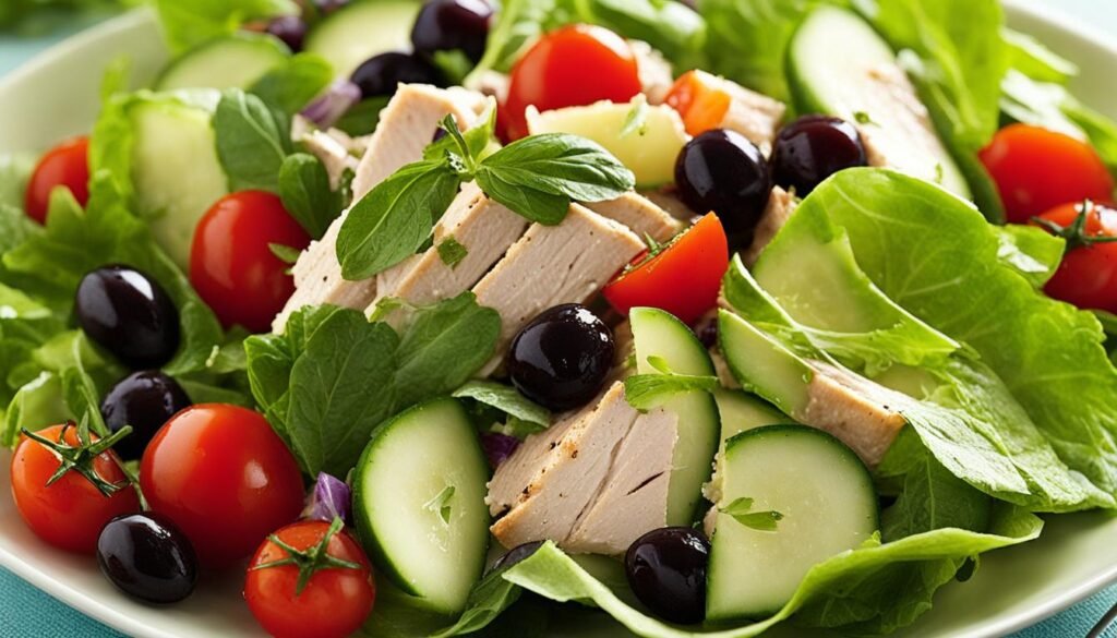 Salada de Frango Mediterrânea