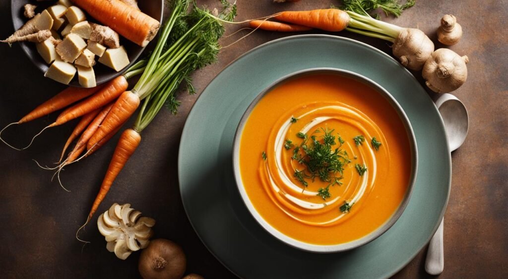 Sopa de gengibre e cenoura