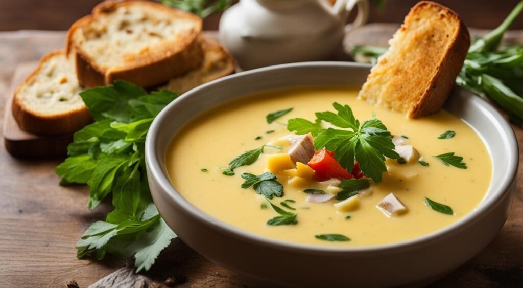 Variações da sopa de mandioca
