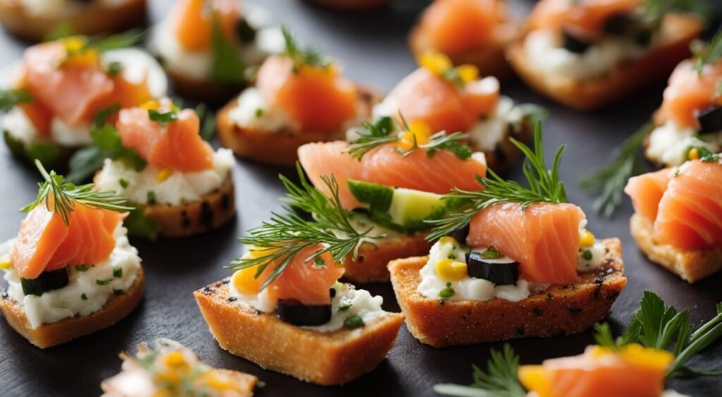 Variações dos Canapés de Salmão Variações dos Canapés de Salmão
