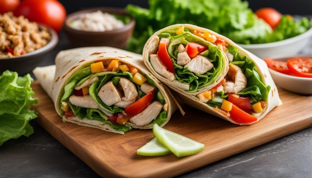 Wrap de Frango com Vegetais
