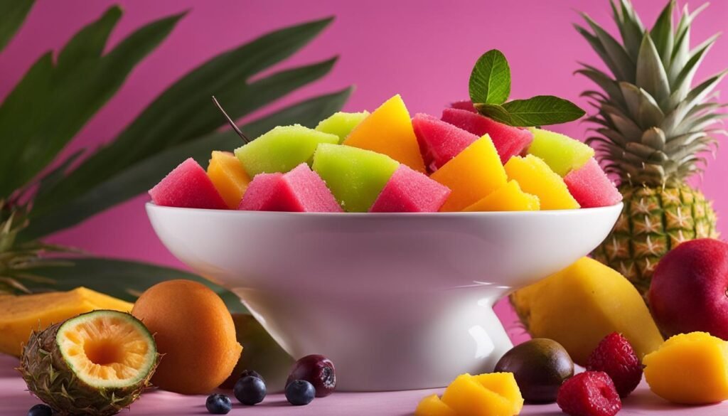 sorvete de frutas tropicais