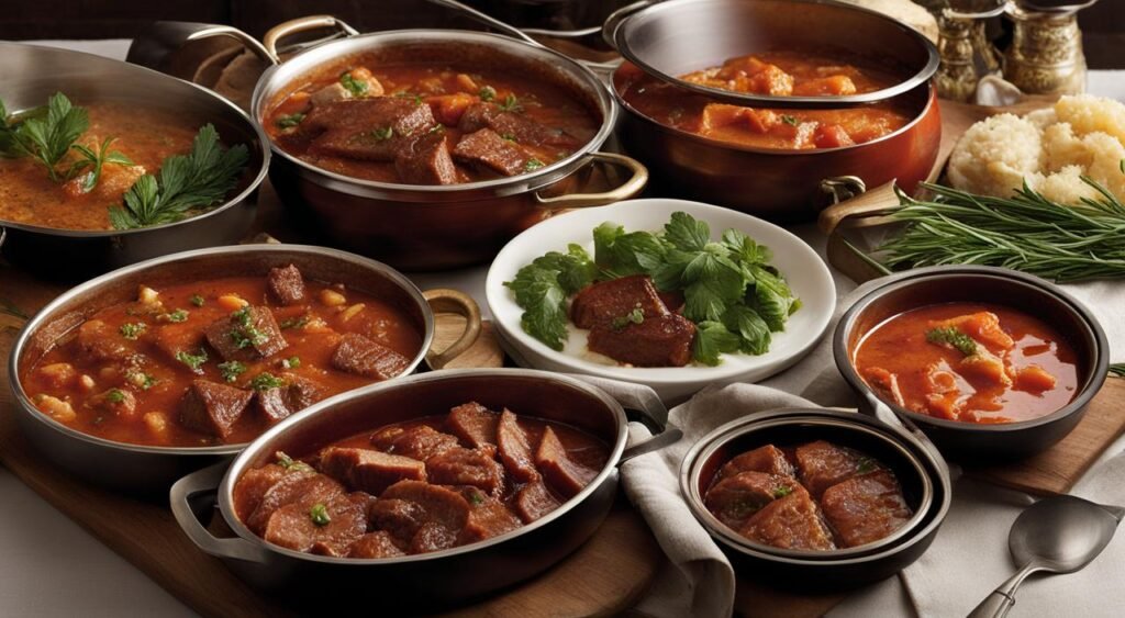 Variações de carne de panela