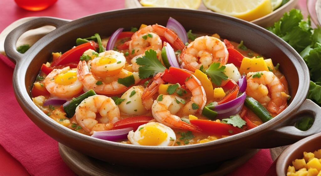moqueca de ovos com camarão