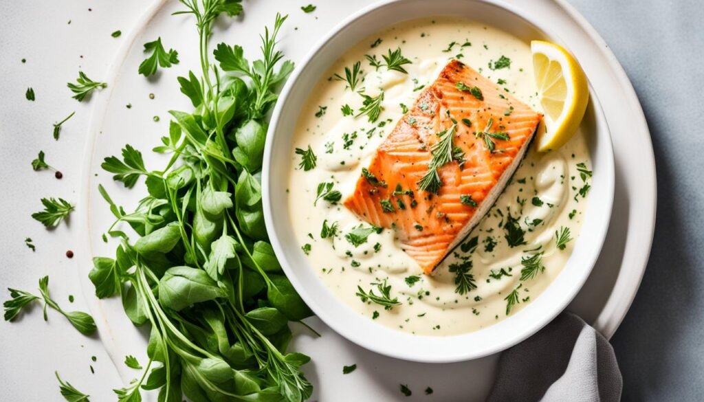 molho de iogurte para salmão