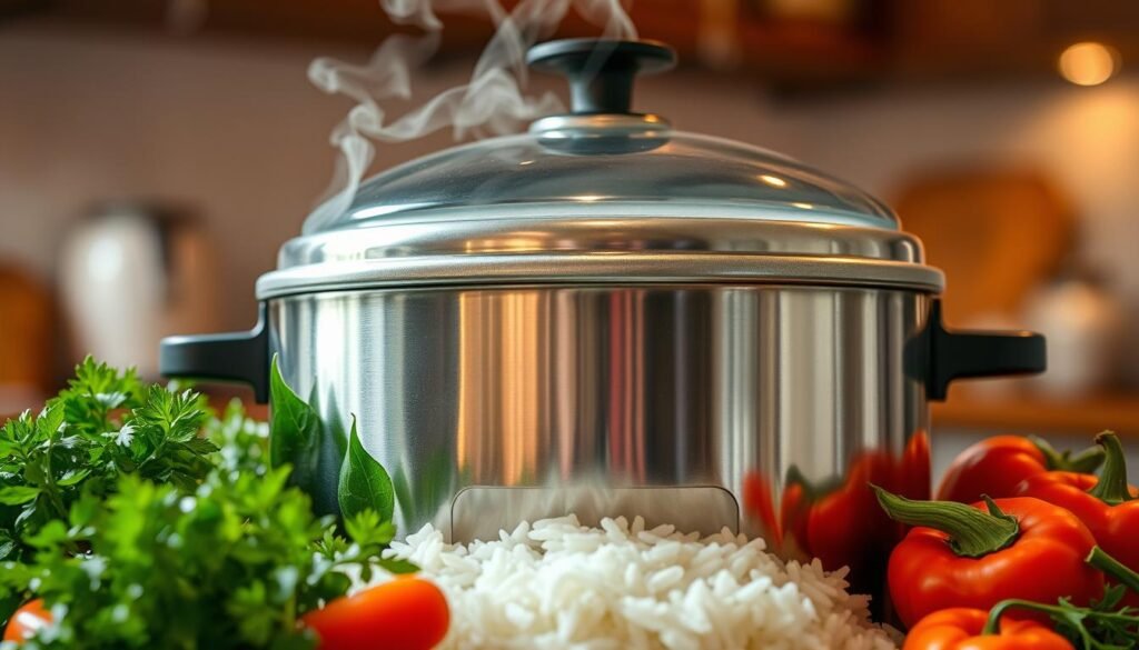 arroz na panela elétrica