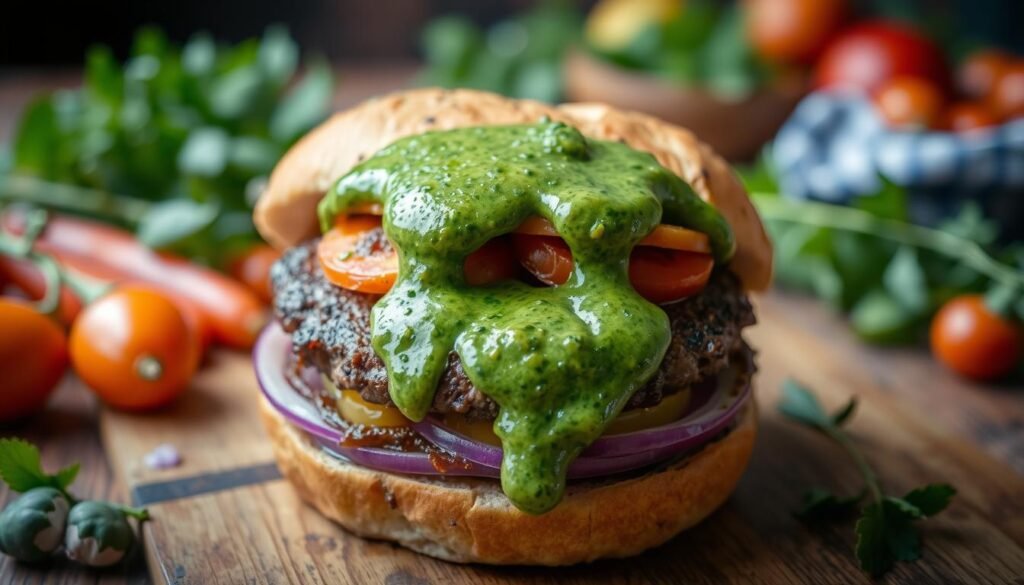 molho verde hambúrguer