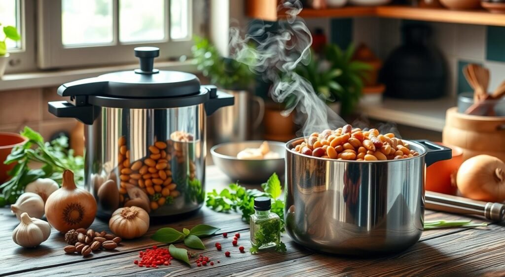 como cozinhar feijão na panela de pressão